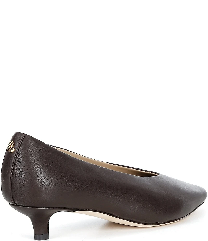 Lauren Ralph Lauren Francesca Nappa Leather High Vamp Kitten Heel Pumps