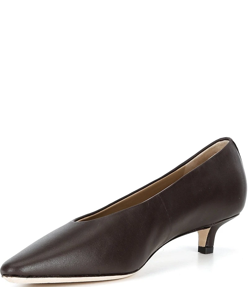 Lauren Ralph Lauren Francesca Nappa Leather High Vamp Kitten Heel Pumps
