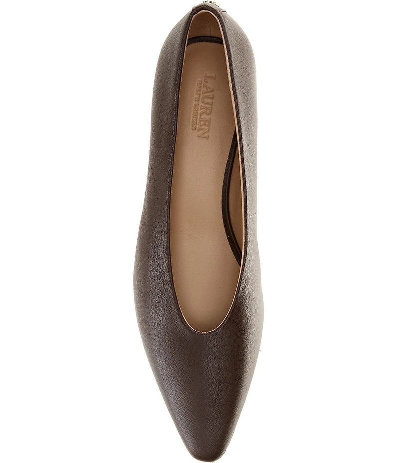 Lauren Ralph Lauren Francesca Nappa Leather High Vamp Kitten Heel Pumps