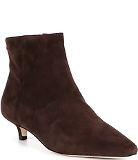 Lauren Ralph Lauren Francesca Suede Point Toe Kitten Heel Booties