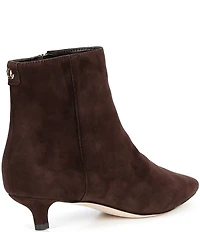 Lauren Ralph Lauren Francesca Suede Point Toe Kitten Heel Booties