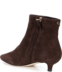Lauren Ralph Lauren Francesca Suede Point Toe Kitten Heel Booties