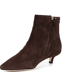 Lauren Ralph Lauren Francesca Suede Point Toe Kitten Heel Booties