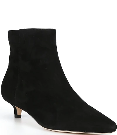 Lauren Ralph Lauren Francesca Suede Point Toe Kitten Heel Booties