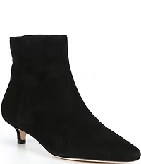 Lauren Ralph Lauren Francesca Suede Point Toe Kitten Heel Booties