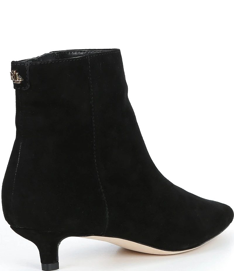 Lauren Ralph Lauren Francesca Suede Point Toe Kitten Heel Booties