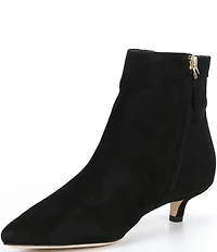 Lauren Ralph Lauren Francesca Suede Point Toe Kitten Heel Booties