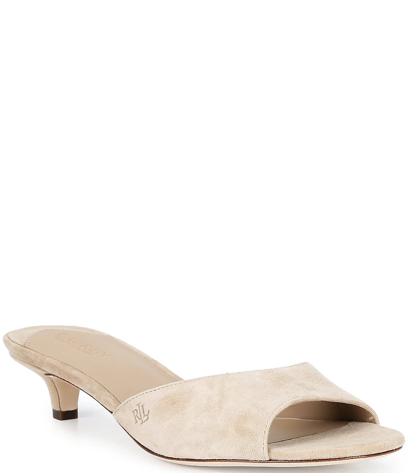 Lauren Ralph Lauren Francesca Suede Slip On Dress Sandal Slides