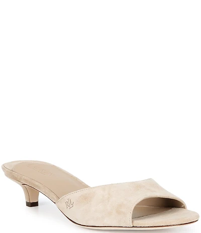 Lauren Ralph Lauren Francesca Suede Slip On Dress Sandal Slides