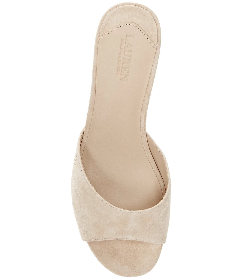 Lauren Ralph Lauren Francesca Suede Slip On Dress Sandal Slides
