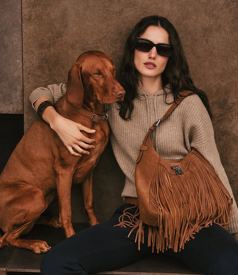 Lauren Ralph Lauren Tanner Large Fringe Shoulder Bag