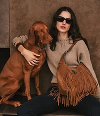 Lauren Ralph Lauren Tanner Large Fringe Shoulder Bag