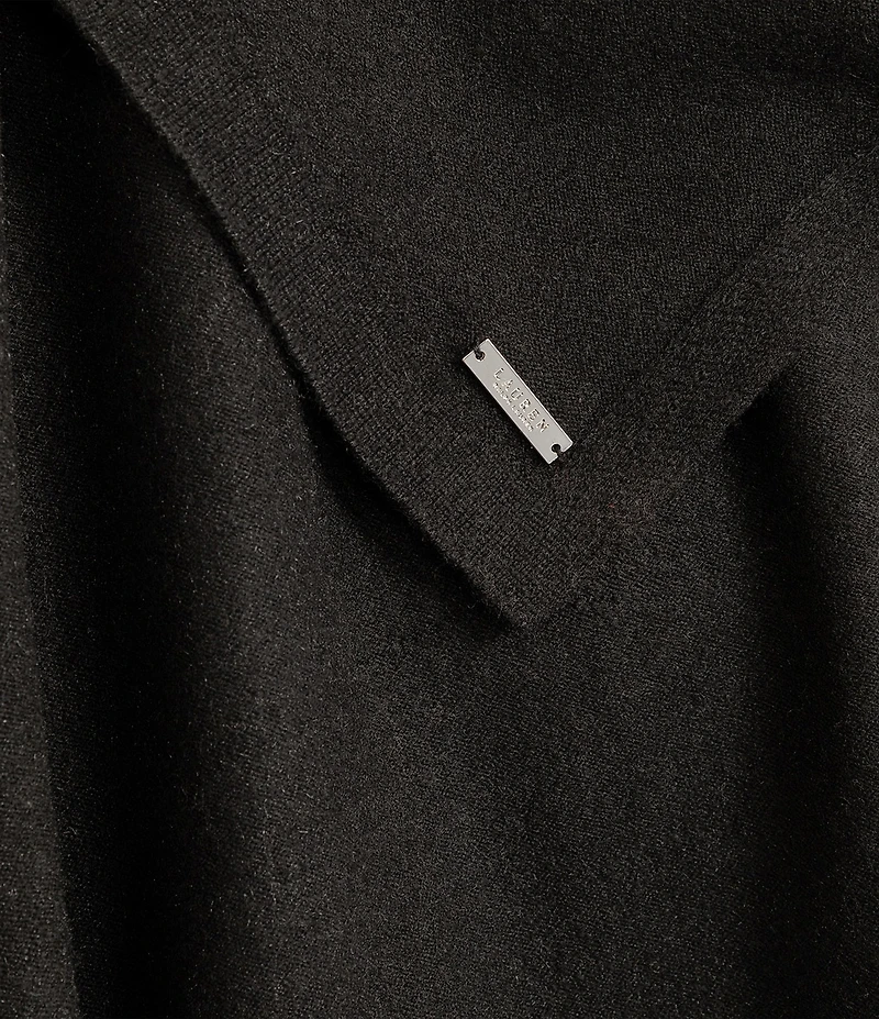 Lauren Ralph Lauren Fur Collar Knit Ruana