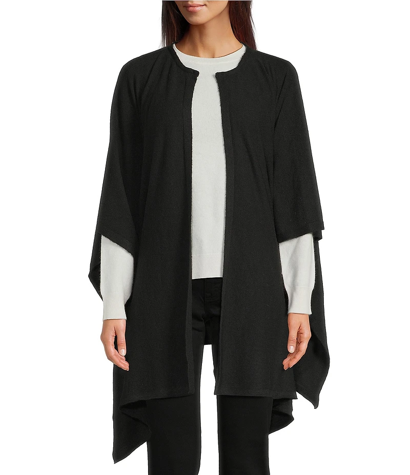 Lauren Ralph Lauren Fur Collar Knit Ruana