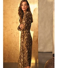 Lauren Ralph Lauren Georgette Print Point Collar Long Sleeve Shirt Dress
