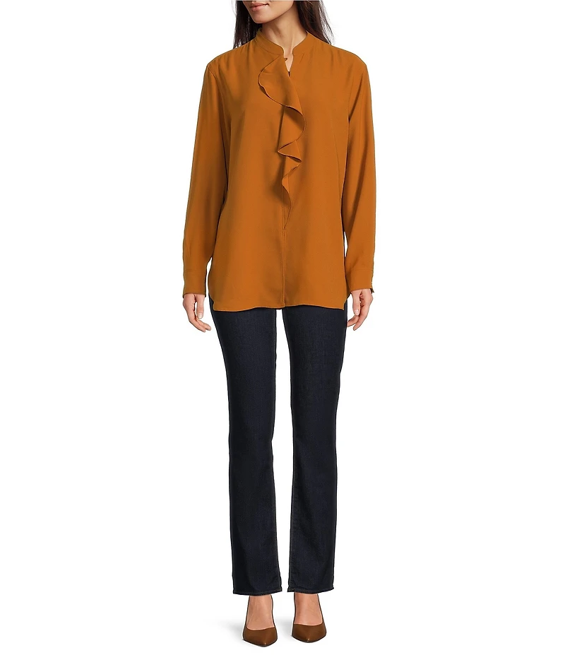 Lauren Ralph Lauren Georgette Ruffle Trimmed Relaxed Tunic