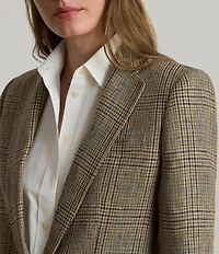 Lauren Ralph Lauren Glen Plaid Twill Notch Lapel Long Sleeve Blazer