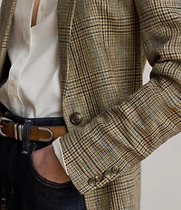 Lauren Ralph Lauren Glen Plaid Twill Notch Lapel Long Sleeve Blazer