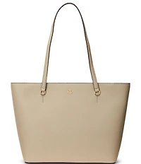Lauren Ralph Lauren Karly Medium Crosshatch Leather Tote Bag