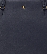 Lauren Ralph Lauren Karly Medium Crosshatch Leather Tote Bag