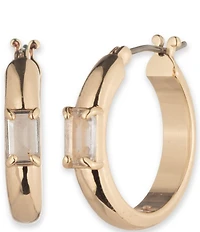 Lauren Ralph Lauren Gold Tone Baguette Hoop Earrings