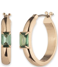 Lauren Ralph Lauren Gold Tone Baguette Hoop Earrings