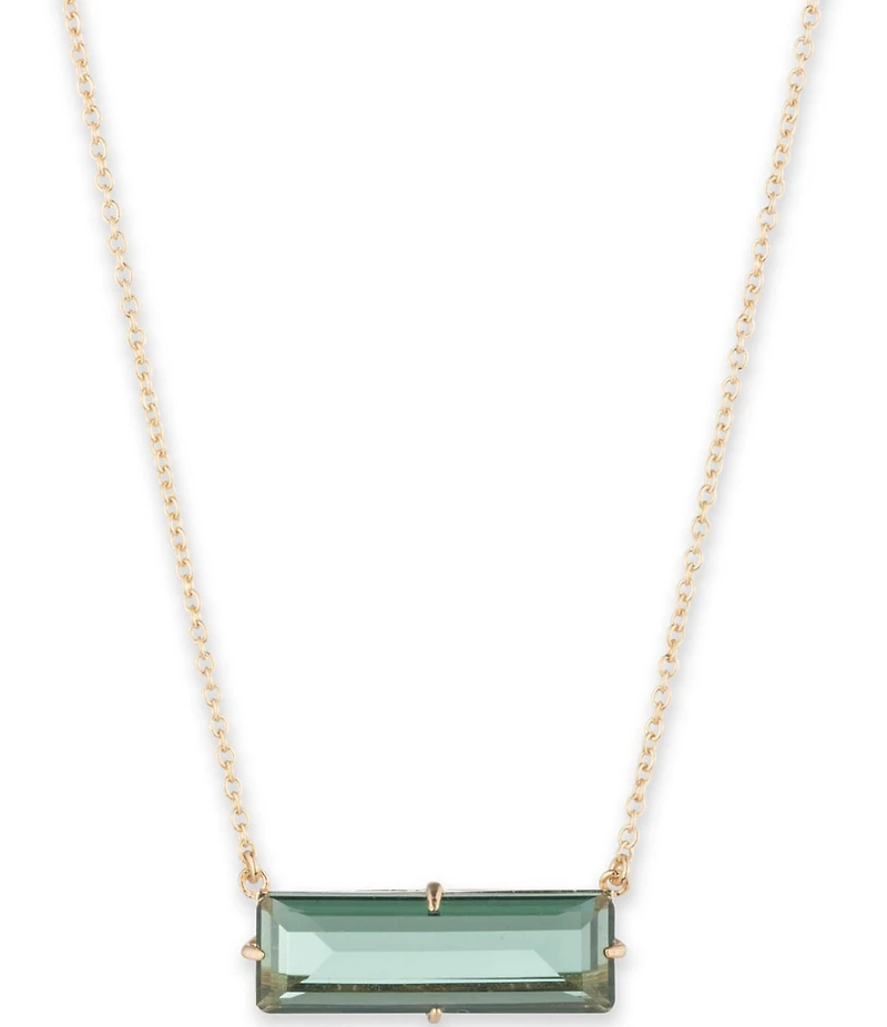 Lauren Ralph Lauren Gold Tone Baguette Short Pendant Necklace