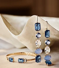 Lauren Ralph Lauren Gold Tone Blue Open Stone Cuff Bracelet