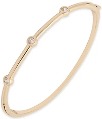 Lauren Ralph Lauren Gold Tone Crystal Hinge Bangle Bracelet