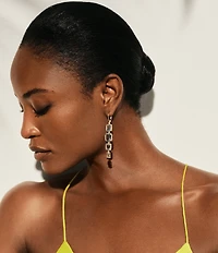 Lauren Ralph Lauren Gold Tone Light Sapphire Stone Linear Earrings