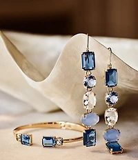 Lauren Ralph Lauren Gold Tone Multi Stone Linear Earrings