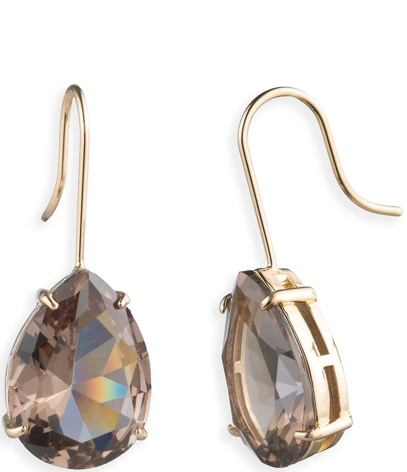 Lauren Ralph Lauren Gold Tone Smoked Topaz Teardrop Drop Earrings