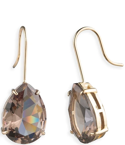 Lauren Ralph Lauren Gold Tone Smoked Topaz Teardrop Drop Earrings