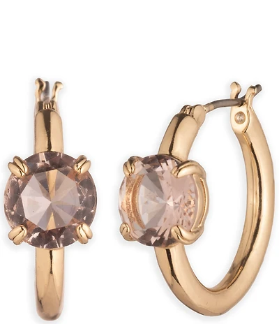 Lauren Ralph Lauren Gold Tone Stone Hoop Earrings