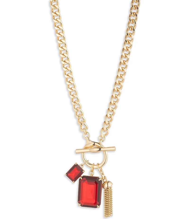 Lauren Ralph Lauren Gold Tone Stone Short Pendant Necklace