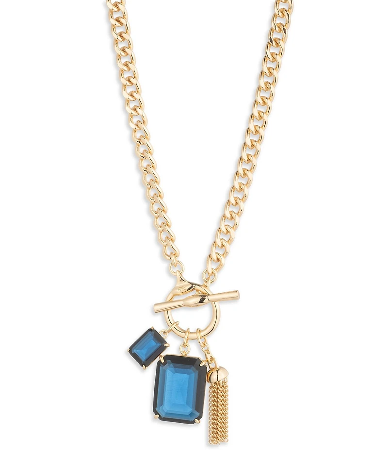 Lauren Ralph Lauren Gold Tone Stone Short Pendant Necklace
