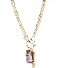 Lauren Ralph Lauren Gold Tone Stone Short Pendant Necklace
