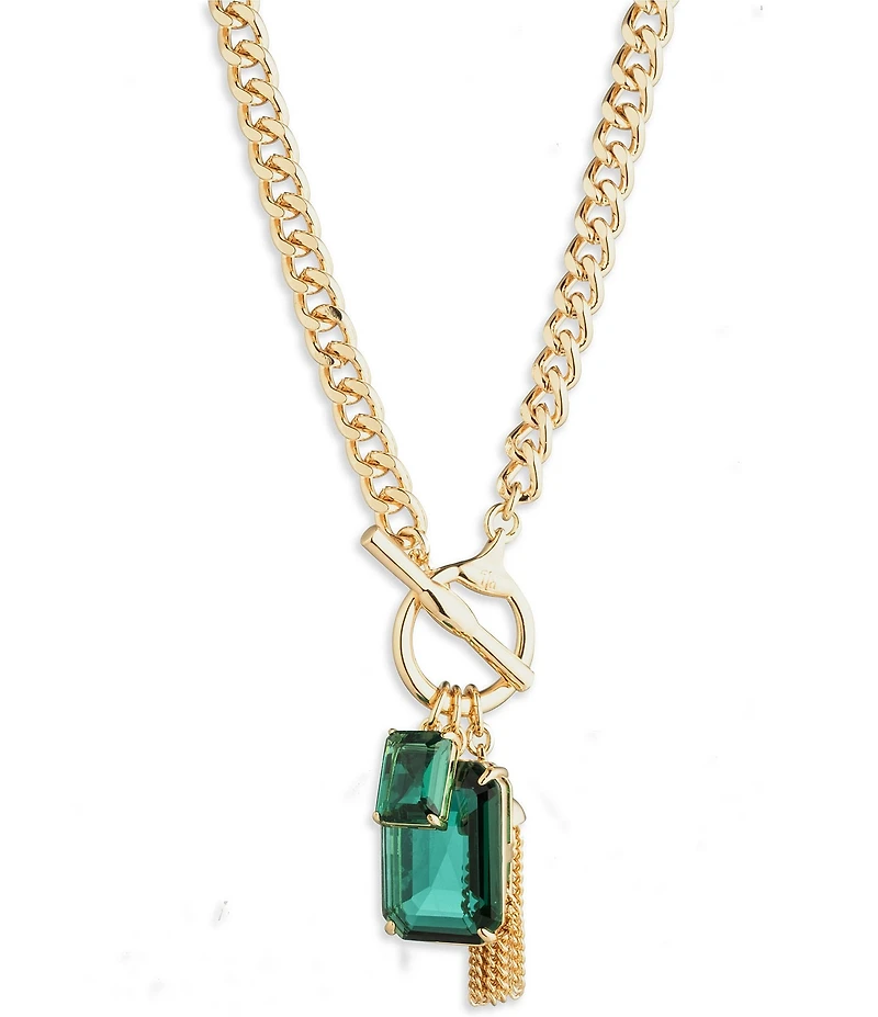 Lauren Ralph Lauren Gold Tone Stone Short Pendant Necklace