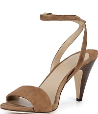 Lauren Ralph Lauren Gracy Leather Python Ankle Wrap Sandals