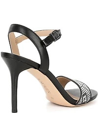 Lauren Ralph Lauren Gwen Leather and Woven Straw Dress Sandals