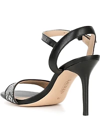 Lauren Ralph Lauren Gwen Leather and Woven Straw Dress Sandals