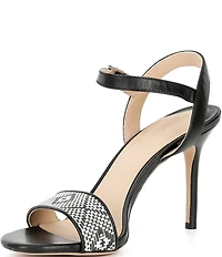 Lauren Ralph Lauren Gwen Leather and Woven Straw Dress Sandals