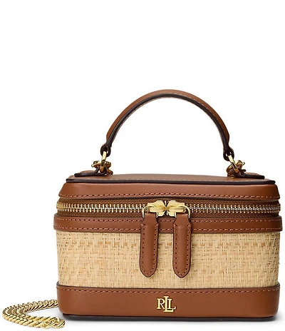 Lauren Ralph Lauren Hallee Raffia Vanity Crossbody Bag