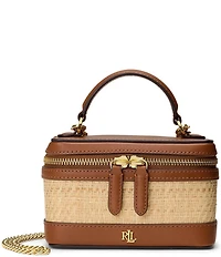 Lauren Ralph Lauren Hallee Raffia Vanity Crossbody Bag