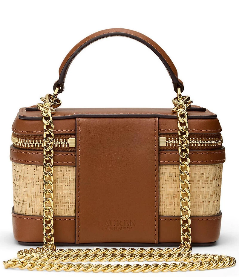 Lauren Ralph Lauren Hallee Raffia Vanity Crossbody Bag