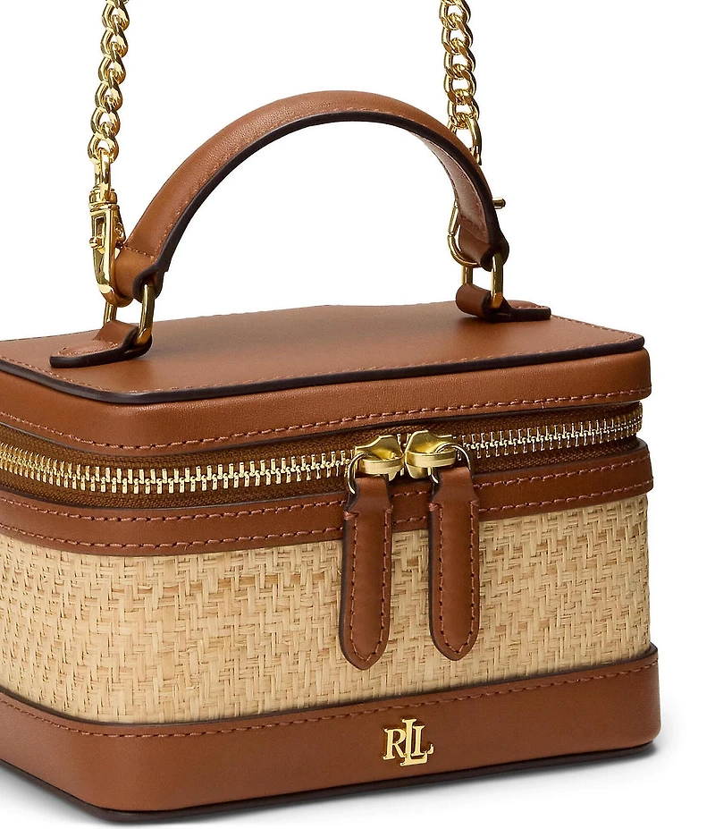 Lauren Ralph Lauren Hallee Raffia Vanity Crossbody Bag