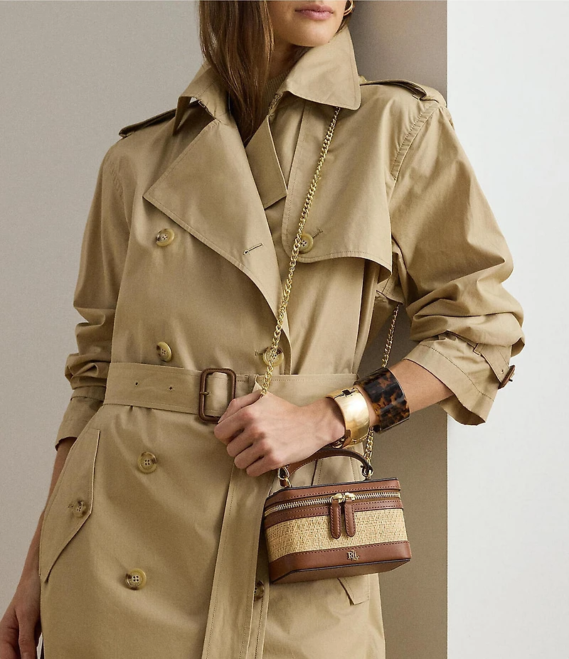 Lauren Ralph Lauren Hallee Raffia Vanity Crossbody Bag