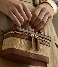 Lauren Ralph Lauren Hallee Raffia Vanity Crossbody Bag