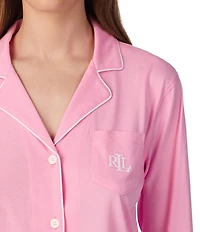Lauren Ralph Lauren Hammond Long Sleeve Notch Collar Jersey Knit Pant Pajama Set