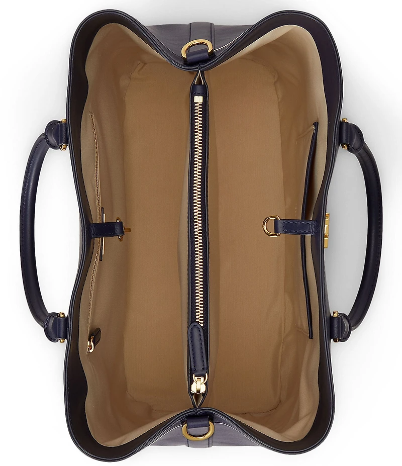 Lauren Ralph Lauren Herringbone Woven Large Marcy 36 Satchel Bag